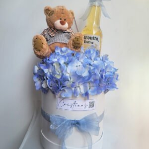 Box de hortensia con Osito y 1 Coronita